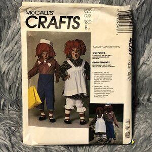 McCall's 4097 Sewing Pattern Child 10/12 Raggedy Ann Andy Costume Halloween
